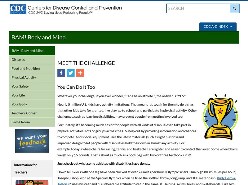 Centers for Disease Control: Body and Mind: U Can Do It 2 Handout Centers for Disease Control: Body and Mind: U Can Do It 2 Handout