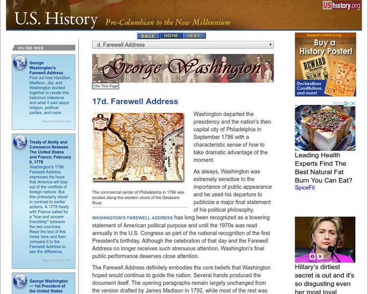 U.s. History: George Washington: Farwell Address Website U.s. History: George Washington: Farwell Address Website