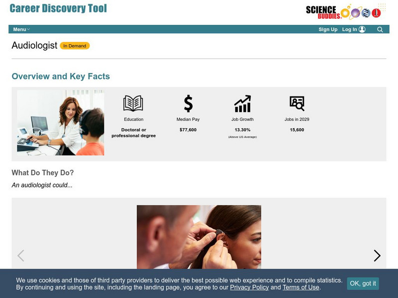 Science Buddies: Career Profile: Audiologist Website Science Buddies: Career Profile: Audiologist Website