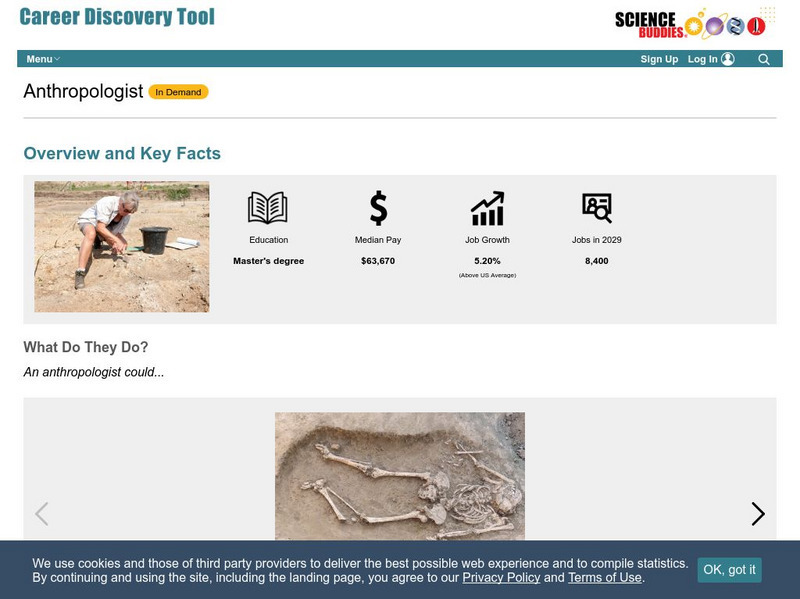 Science Buddies: Career Profile: Anthropologist Handout Science Buddies: Career Profile: Anthropologist Handout