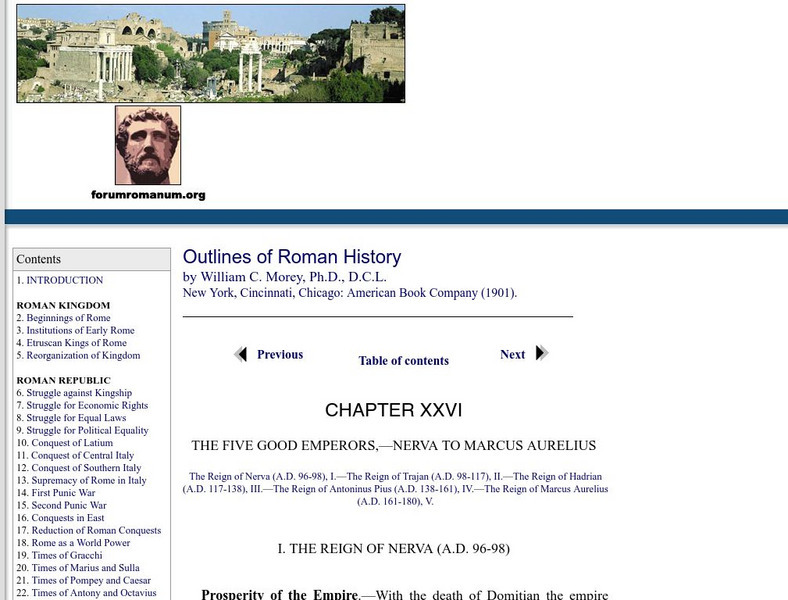 Outlines of Roman History: The Reign of Antoninus Pius (Ad 138 161) Handout Outlines of Roman History: The Reign of Antoninus Pius (Ad 138 161) Handout