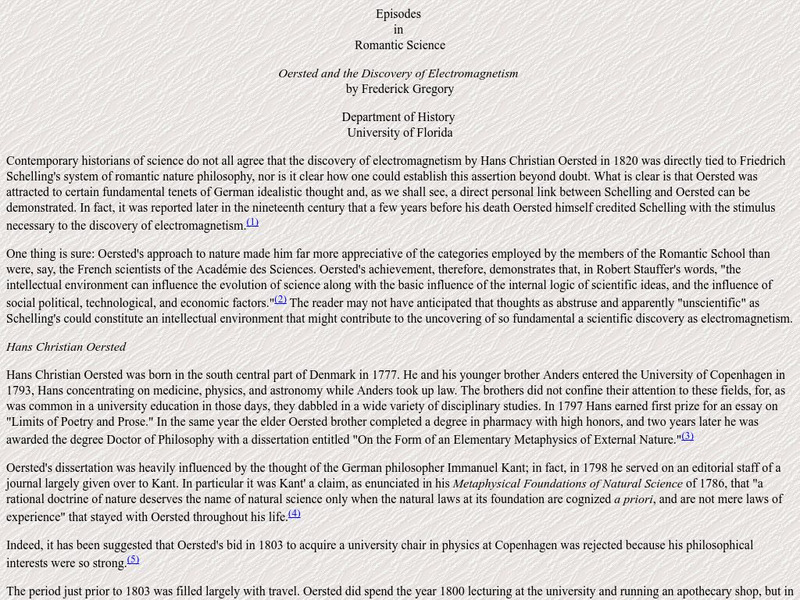 University of Florida: Episodes in Romantic Science Article University of Florida: Episodes in Romantic Science Article