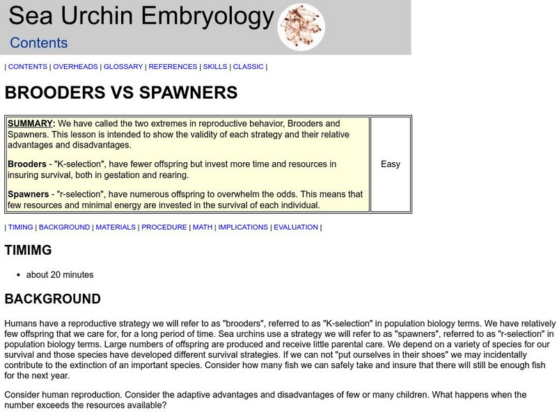 Stanford University: Brooders vs Spawners Handout Stanford University: Brooders vs Spawners Handout