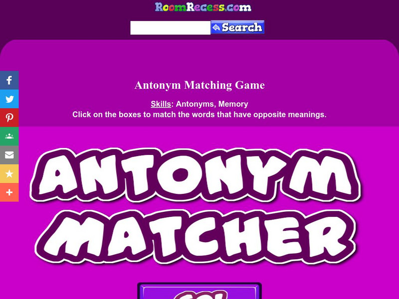 Room Recess: Antonym Matcher Interactive Room Recess: Antonym Matcher Interactive