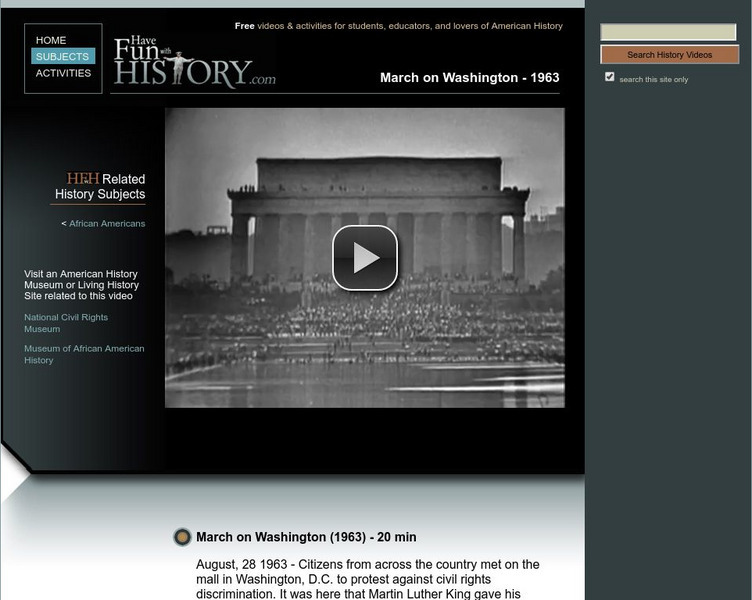 Have Fun With History: March on Washington Instructional Video Have Fun With History: March on Washington Instructional Video