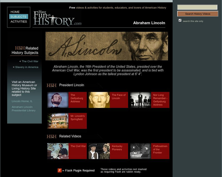 Have Fun With History: President Abraham Lincoln Instructional Video Have Fun With History: President Abraham Lincoln Instructional Video