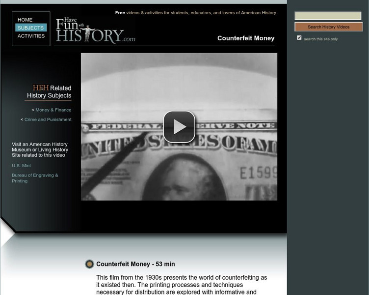 Have Fun With History: Counterfeit Money Instructional Video Have Fun With History: Counterfeit Money Instructional Video