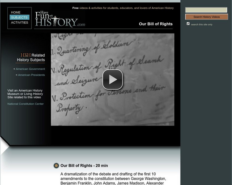 Have Fun With History: Our Bill of Rights Instructional Video Have Fun With History: Our Bill of Rights Instructional Video
