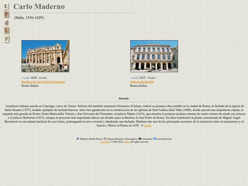 E Pd Lp: Carlo Maderno Handout E Pd Lp: Carlo Maderno Handout