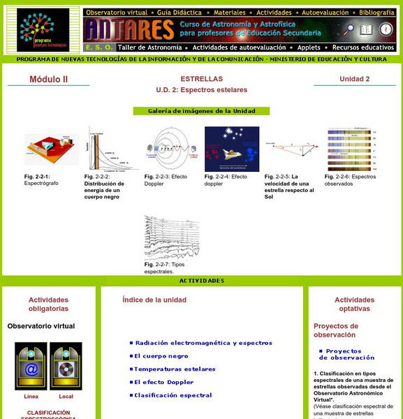 Ministerio De Educacion: Espectros Estelares Modulo Ii Unidad 2 Unit Plan