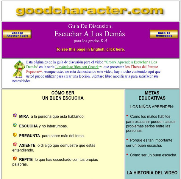 Good Character: Listening to Others Lesson Plan Good Character: Listening to Others Lesson Plan