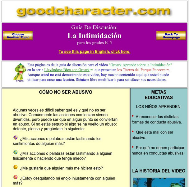 Good Character: Bullying & Teasing Lesson Plan Good Character: Bullying & Teasing Lesson Plan