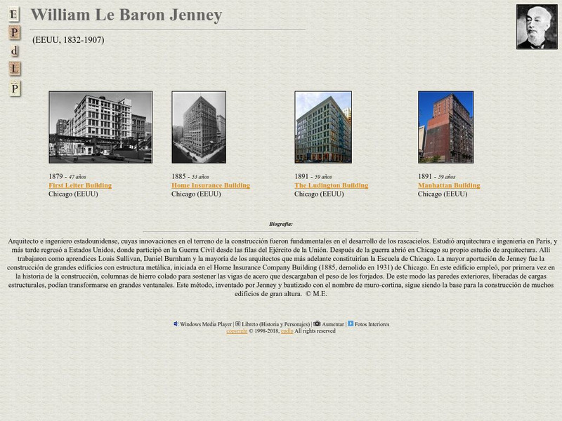 E Pd Lp: William Le Baron Jenney Handout E Pd Lp: William Le Baron Jenney Handout