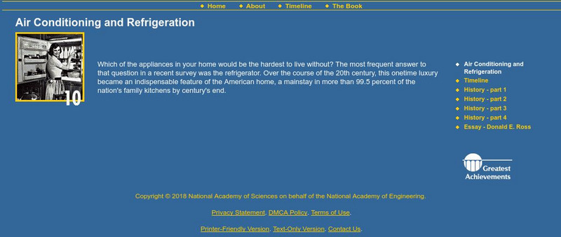 Greatest Engineering Achievements of 20th Century: Air Conditioning & Refrigerat Handout Greatest Engineering Achievements of 20th Century: Air Conditioning & Refrigerat Handout