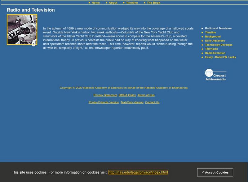 Greatest Engineering Achievements of the 20th Century: Radio and Television Website
