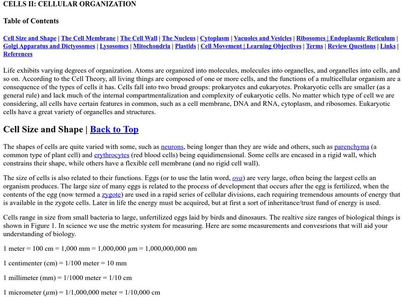 Estrella Mountain Community College: Cell Organization Unit Plan Estrella Mountain Community College: Cell Organization Unit Plan