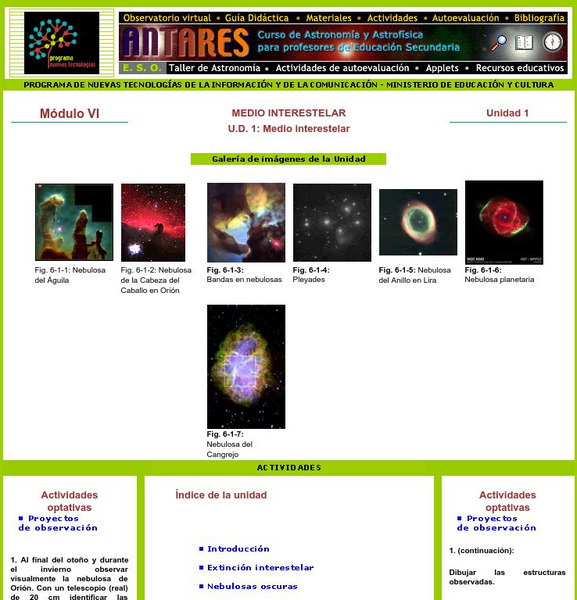 Ministerio De Educacion: Medio Interestelar Modulo Vi Unidad 1 Unit Plan