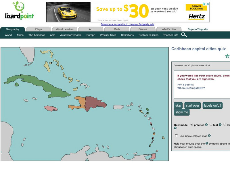 Lizard Point: Caribbean Capital Cities Quiz Unknown Type Lizard Point: Caribbean Capital Cities Quiz Unknown Type