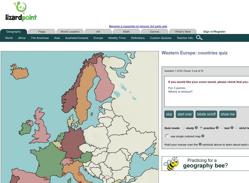 Lizard Point: Western Europe: Countries Quiz Unknown Type Lizard Point: Western Europe: Countries Quiz Unknown Type