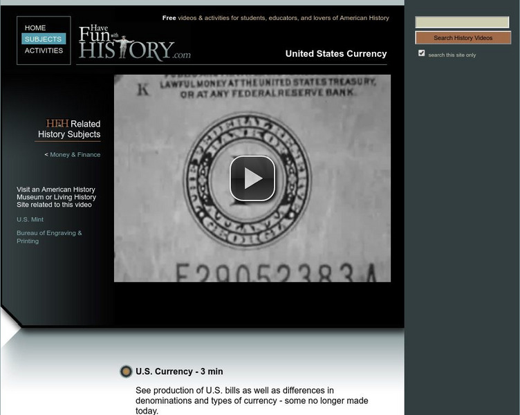 Have Fun With History: United States Currency Instructional Video Have Fun With History: United States Currency Instructional Video