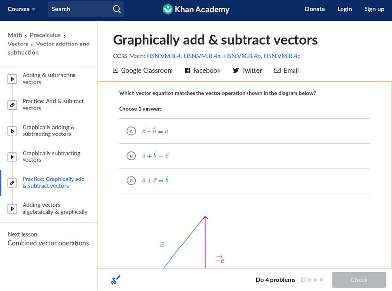 Khan Academy: Graphically Add & Subtract Vectors Unit Plan Khan Academy: Graphically Add & Subtract Vectors Unit Plan