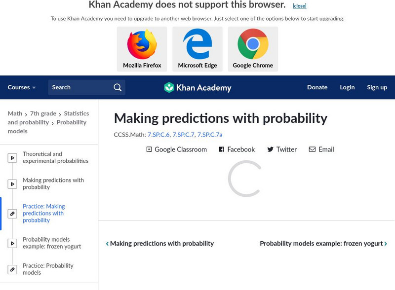 Khan Academy: Making Predictions With Probability Unknown Type Khan Academy: Making Predictions With Probability Unknown Type
