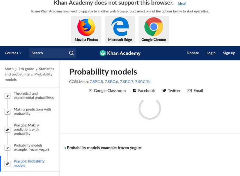 Khan academy probability models unknown type for 7th grade lesson planet