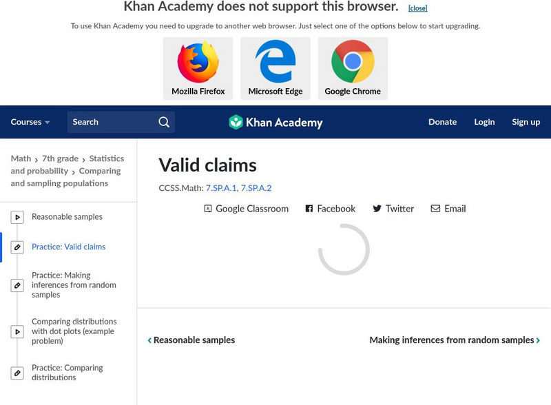 Khan Academy: Valid Claims Unknown Type Khan Academy: Valid Claims Unknown Type