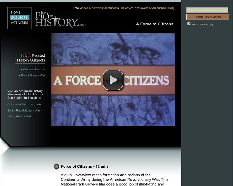Have Fun With History: Force of Citizens American Revolution Instructional Video Have Fun With History: Force of Citizens American Revolution Instructional Video