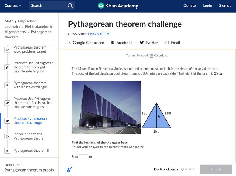 Khan Academy: Pythagorean Theorem Challenge Unit Plan