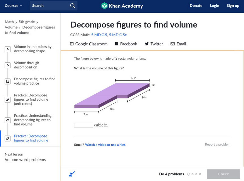 Khan Academy: Decompose Figures to Find Volume Unit Plan Khan Academy: Decompose Figures to Find Volume Unit Plan