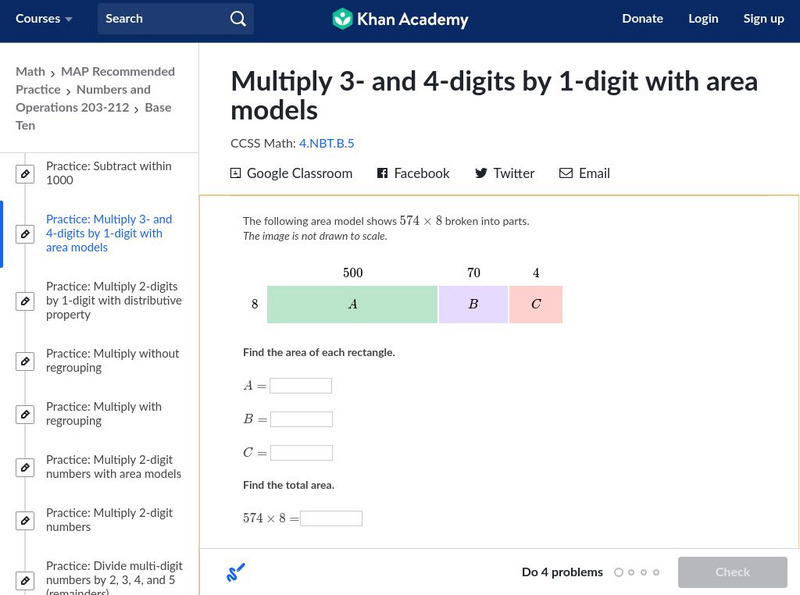 Khan Academy: Multiply 2 , 3 , and 4 Digits by 1 Digit With Area Models Unit Plan Khan Academy: Multiply 2 , 3 , and 4 Digits by 1 Digit With Area Models Unit Plan
