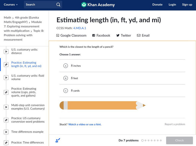 Khan Academy: Estimating Length (In, Ft, Yd, and Mi) Unit Plan Khan Academy: Estimating Length (In, Ft, Yd, and Mi) Unit Plan