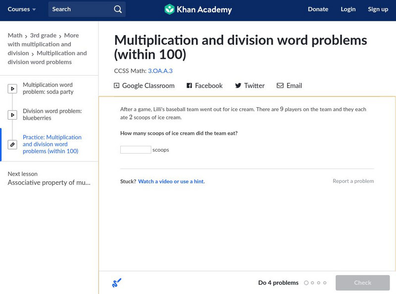 Khan Academy: Multiplication and Division Word Problems (Within 100) Unit Plan Khan Academy: Multiplication and Division Word Problems (Within 100) Unit Plan