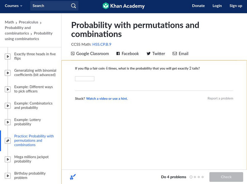 Khan Academy: Probability With Permutations and Combinations Unknown Type Khan Academy: Probability With Permutations and Combinations Unknown Type