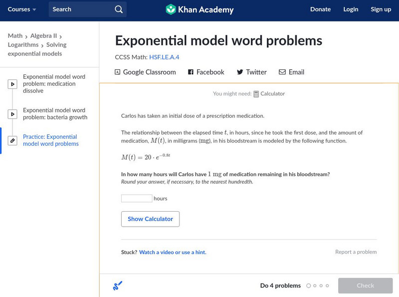 Khan Academy: Algebra Ii: Exponential Model Word Problems Unit Plan Khan Academy: Algebra Ii: Exponential Model Word Problems Unit Plan