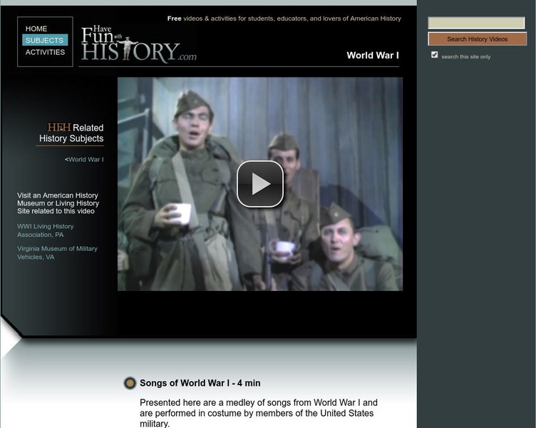 Have Fun With History: Songs of World War I Instructional Video Have Fun With History: Songs of World War I Instructional Video