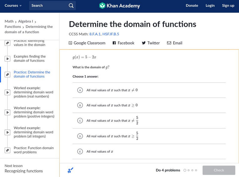 Khan Academy: Determine the Domain of Functions Unit Plan Khan Academy: Determine the Domain of Functions Unit Plan