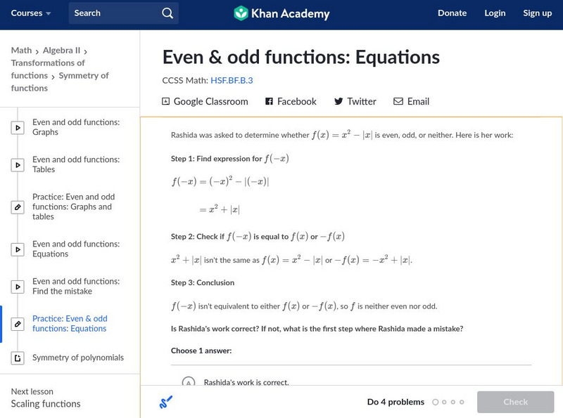 Khan Academy: Even & Odd Polynomials Unit Plan Khan Academy: Even & Odd Polynomials Unit Plan