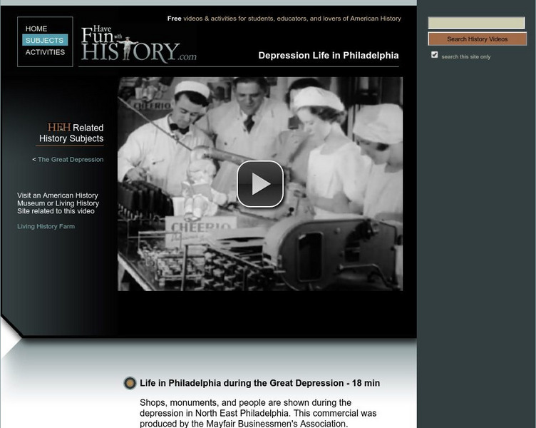 Have Fun With History: Depression Life in Philadelphia Instructional Video Have Fun With History: Depression Life in Philadelphia Instructional Video