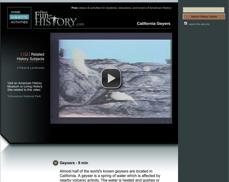 Have Fun With History: Geysers of California: A History Instructional Video Have Fun With History: Geysers of California: A History Instructional Video