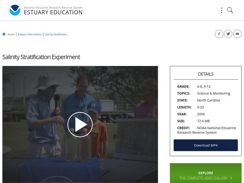 Noaa: Estuary Education: Salinity Stratification Experiment Instructional Video Noaa: Estuary Education: Salinity Stratification Experiment Instructional Video