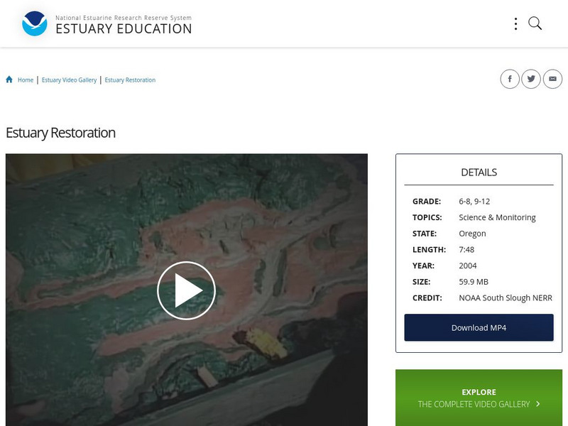 Noaa: Estuary Education: Estuary Restoration Instructional Video Noaa: Estuary Education: Estuary Restoration Instructional Video