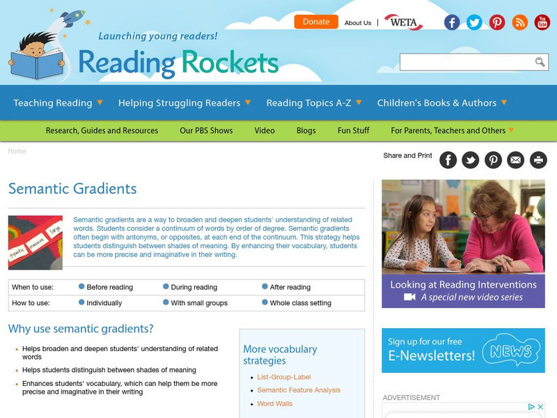 Reading Rockets: Semantic Gradients Professional Doc Reading Rockets: Semantic Gradients Professional Doc