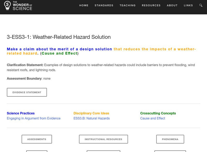 The Wonder of Science: 3 Ess3 1: Weather Related Hazard Solution Lesson Plan The Wonder of Science: 3 Ess3 1: Weather Related Hazard Solution Lesson Plan
