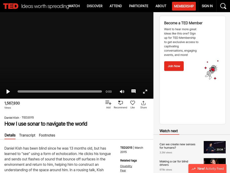 Ted: Ted Talks: How I Use Sonar to Navigate the World Instructional Video