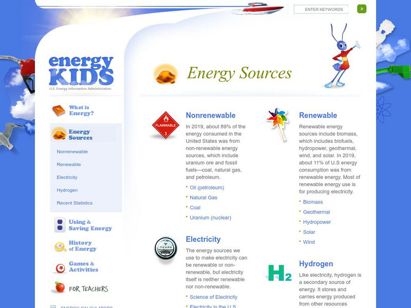 U.s. Eia Energy Kids: Energy Sources Handout U.s. Eia Energy Kids: Energy Sources Handout