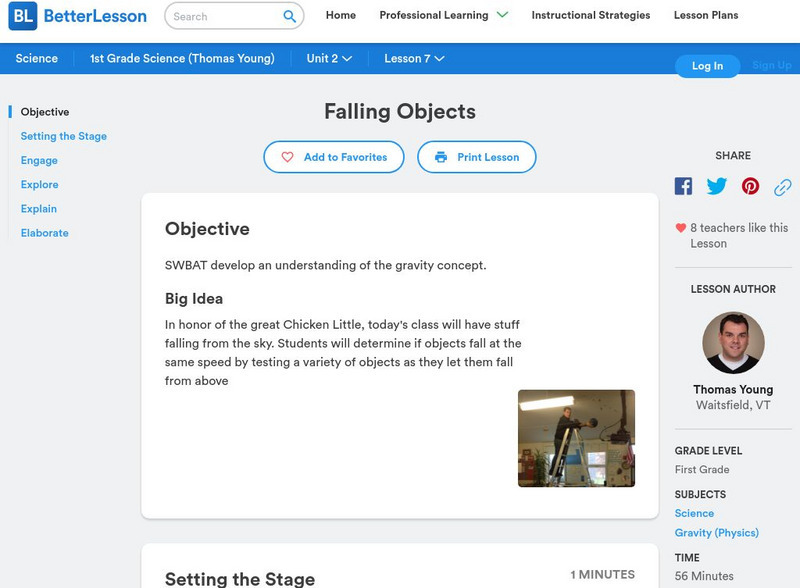 Better Lesson: Falling Objects Lesson Plan