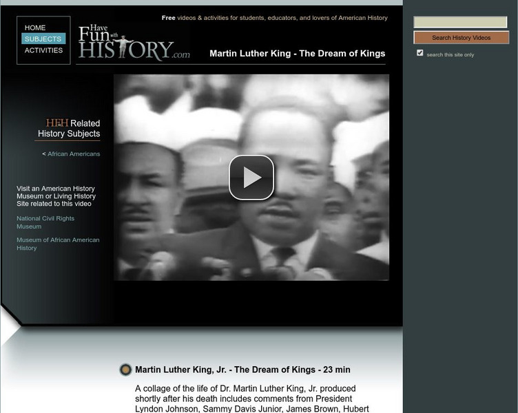 Have Fun With History: m.l.k. The Dream of Kings Instructional Video Have Fun With History: m.l.k. The Dream of Kings Instructional Video