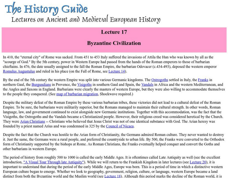 The History Guide: The Byzantine Civilization Article The History Guide: The Byzantine Civilization Article